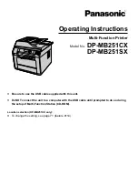 Panasonic DP-MB251CX Operating Instructions Manual предпросмотр