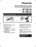 Предварительный просмотр 1 страницы Panasonic DP-MB340 Quick Reference Manual