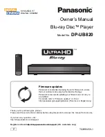 Panasonic DP-UB820 Owner'S Manual preview