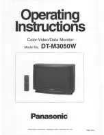 Panasonic DTM3050W - 30" MONITOR Operating Instructions Manual preview