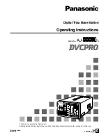 Preview for 1 page of Panasonic DVCPRO AJ-BS901P Operating Instructions Manual