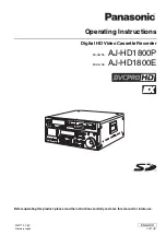 Preview for 1 page of Panasonic DVCPRO HD AJ-HD1800E Operating Instructions Manual