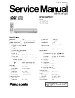 Preview for 1 page of Panasonic DVD-CP72P Service Manual