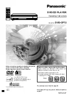 Panasonic DVD-CP72S Operating Operating Instructions Manual preview