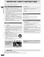 Preview for 4 page of Panasonic DVD-CP72S Operating Operating Instructions Manual