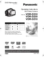 Panasonic DVD e.cam VDR VDR-D210 Operating Instructions Manual preview