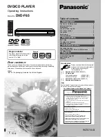 Panasonic DVD-F65 Operating Instructions Manual preview