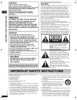 Preview for 2 page of Panasonic DVD-F86 Operating Instructions Manual