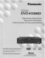 Preview for 1 page of Panasonic DVD-H1000 Operating Instructions Manual