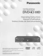 Panasonic DVD-K510 Operating Instructions Manual preview