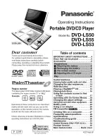 Panasonic DVD-L53 Operating Instructions Manual preview