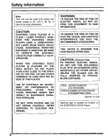 Preview for 2 page of Panasonic DVD-P10 Operating Instructions Manual