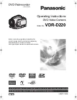 Panasonic DVD Palmcorder VDR-D220 Operating Instructions Manual preview