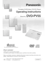 Предварительный просмотр 1 страницы Panasonic DVD-PV55 Operating Instructions Manual