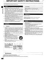 Preview for 4 page of Panasonic DVD-RP62K Operating Operating Instructions Manual