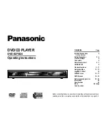 Panasonic DVD-S27 Operating Instructions Manual preview