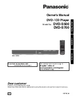 Preview for 1 page of Panasonic DVD-S500 Owner'S Manual