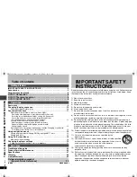 Preview for 2 page of Panasonic DVD-S52S Operating Instructions Manual