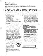 Preview for 2 page of Panasonic DVD-S59 Operating Instructions Manual