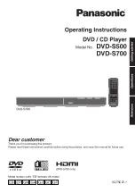 Preview for 1 page of Panasonic DVD-S700EG-K Operating Instructions Manual