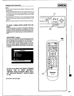 Preview for 47 page of Panasonic DVD-X410 Operating Instructions Manual