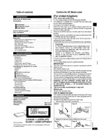 Preview for 3 page of Panasonic DVD-XV10 Operating Instructions Manual