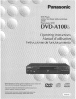 Panasonic DVDA100 - DVD Operating Instructions Manual предпросмотр