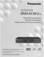 Предварительный просмотр 1 страницы Panasonic DVDA110 - DIG. VIDEO DISCPLAYE Operating Instructions Manual