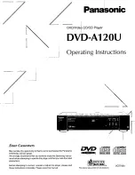 Panasonic DVDA120U - DIG. VIDEO DISCPLAYE Operating Instructions Manual preview