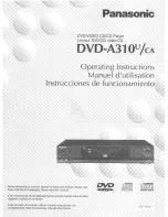 Предварительный просмотр 1 страницы Panasonic DVDA310 - DIG. VIDEO DISCPLAYE Operating Instructions Manual