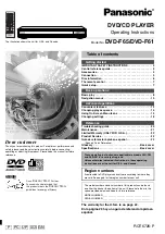 Panasonic DVDF61P Operating Instructions Manual предпросмотр