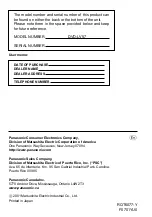 Preview for 47 page of Panasonic DVDLV57 - PORTABLE DVD Operating Instructions Manual