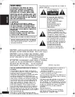 Предварительный просмотр 2 страницы Panasonic DVDLX110 - PORTABLE DVD PLAYER Operating Instructions Manual