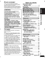 Предварительный просмотр 3 страницы Panasonic DVDLX95 - PORTABLE DVD PLAYER Operating Instructions Manual