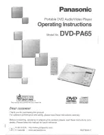 Panasonic DVDPA65 - PORTABLE DVD Operating Instructions Manual preview