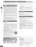 Preview for 4 page of Panasonic DVDRA60 - DIG. VIDEO DISCPLAYE Operating Instructions Manual