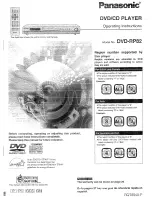 Panasonic DVDRP82 - DIG. VIDEO DISC PLAY Operating Instructions Manual предпросмотр