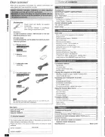 Preview for 2 page of Panasonic DVDRP82 - DIG. VIDEO DISC PLAY Operating Instructions Manual