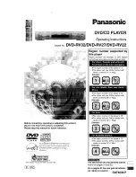 Preview for 1 page of Panasonic DVDRV22 - DIG. VIDEO DISC PLAY Operating Instructions Manual