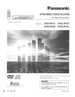 Preview for 1 page of Panasonic DVDRV41 - DIG. VIDEO DISCPLAYE Operating Instructions Manual