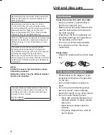 Preview for 4 page of Panasonic DVDS38 - DVD/CD PLAYER - MULTI LANGUAGE Operating Instructions Manual