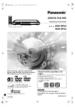 Panasonic DVDXP50 - DIG. VIDEO DISC PLAY Operating Instructions Manual preview