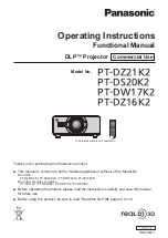 Panasonic DW17K2U Operating Instructions Manual preview