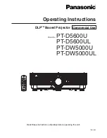 Panasonic DW5000UL - WXGA DLP Projector Operating Instructions Manual preview