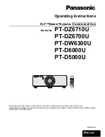 Preview for 1 page of Panasonic DW6300ULS - WXGA DLP Projector 720p Operating Instructions Manual