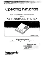 Panasonic EASA-PHONE KX-1423BA Operating Instructions (Network Operation Manual) preview