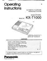 Panasonic Easa-Phone KX-T1000 Operating Instructions Manual preview