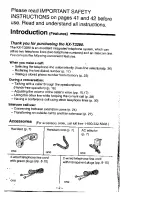 Предварительный просмотр 2 страницы Panasonic EASA-PHONE KX-T3280 Operating Instructions Manual