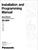 Предварительный просмотр 1 страницы Panasonic Easa-Phone VA-12020 Installation And Programming Manual