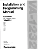 Preview for 1 page of Panasonic Easa-Phone VA-123210 Installation And Programming Manual